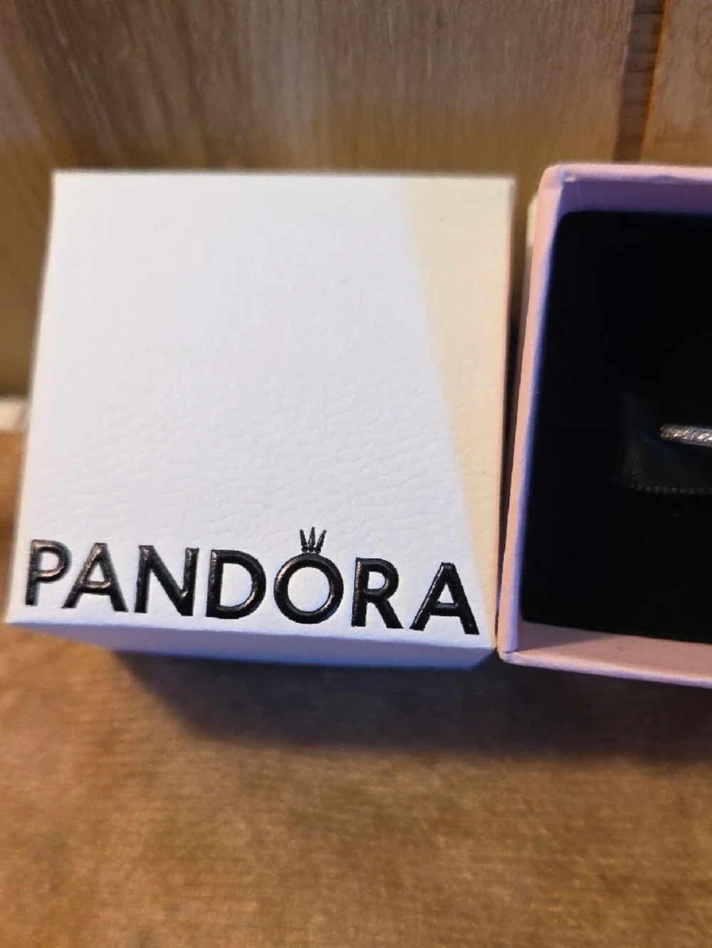 Pandora Ale 925 Silver Crown 7 Ring with Pink Box and Black Pouch